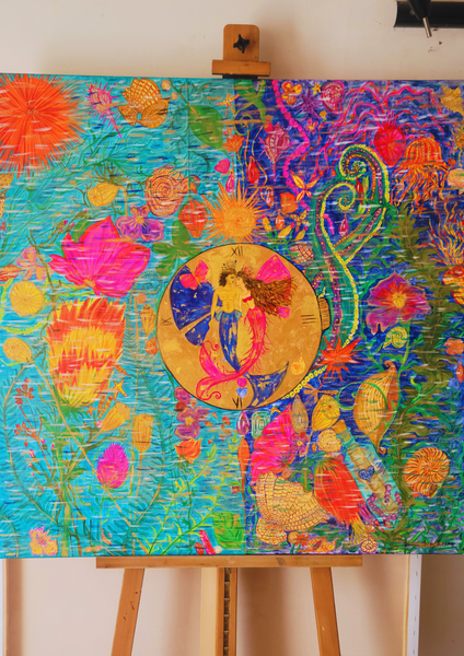 Sirènes de Monte-carlo - Œuvre d'art originale (100 cm x 100 cm)