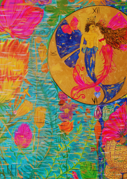 Sirènes de Monte-carlo - Œuvre d'art originale (100 cm x 100 cm)