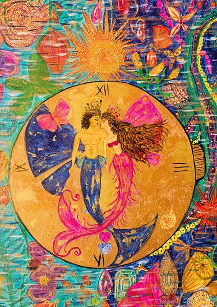 Sirènes de Monte-carlo - Œuvre d'art originale (100 cm x 100 cm)